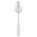 A Libbey stainless steel dessert spoon with a white background.