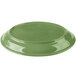 A sage green Libbey oval porcelain platter on a white background.