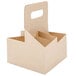 A white rectangular cardboard box with handles for four cups.