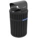 Commercial Zone 72840199 ArchTec Parkview Black Steel Round Recycling Bin with Canopy - 45 Gallon Main Thumbnail 1