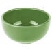 A sage green Libbey porcelain bouillon bowl on a white background.