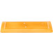 A yellow rectangular Libbey Cantina tray with a carved design.