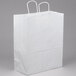 Duro Traveler 13" x 6" x 15 3/4" White Shopping Bag with Handles - 250/Bundle Main Thumbnail 2