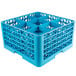Carlisle RG9-414 OptiClean 9 Compartment Blue Glass Rack with 4 Extenders Main Thumbnail 3
