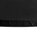 A black plastic table cover with an elastic edge.