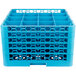 Carlisle RG16-514 OptiClean 16 Compartment Blue Glass Rack with 5 Extenders Main Thumbnail 2