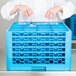 Carlisle RG16-514 OptiClean 16 Compartment Blue Glass Rack with 5 Extenders Main Thumbnail 1