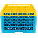 Carlisle RG16-5C411 OptiClean 16 Compartment Yellow Color-Coded Glass Rack with 5 Extenders Main Thumbnail 2