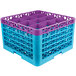 Carlisle RG16-5C414 OptiClean 16 Compartment Lavender Color-Coded Glass Rack with 5 Extenders Main Thumbnail 3