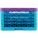 Carlisle RG16-5C414 OptiClean 16 Compartment Lavender Color-Coded Glass Rack with 5 Extenders Main Thumbnail 4