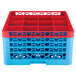 Carlisle RG16-4C410 OptiClean 16 Compartment Red Color-Coded Glass Rack with 4 Extenders Main Thumbnail 2