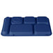 A navy blue plastic tray with six square compartments.