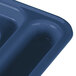 A navy blue Cambro co-polymer tray with six compartments.