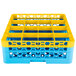 Carlisle RG16-2C411 OptiClean 16 Compartment Yellow Color-Coded Glass Rack with 2 Extenders Main Thumbnail 2