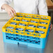 Carlisle RG16-2C411 OptiClean 16 Compartment Yellow Color-Coded Glass Rack with 2 Extenders Main Thumbnail 1