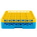Carlisle RG25-1C411 OptiClean 25 Compartment Yellow Color-Coded Glass Rack with 1 Extender Main Thumbnail 2