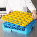 Carlisle RG25-1C411 OptiClean 25 Compartment Yellow Color-Coded Glass Rack with 1 Extender Main Thumbnail 9