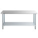Regency 30" x 72" 18-Gauge 304 Stainless Steel Commercial Work Table with Galvanized Legs and Undershelf Main Thumbnail 4