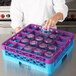 Carlisle RG25-1C414 OptiClean 25 Compartment Lavender Color-Coded Glass Rack with 1 Extender Main Thumbnail 1