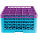 Carlisle RG25-4C414 OptiClean 25 Compartment Lavender Color-Coded Glass Rack with 4 Extenders Main Thumbnail 2