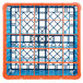 Carlisle RG25-3C412 OptiClean 25 Compartment Orange Color-Coded Glass Rack with 3 Extenders Main Thumbnail 5
