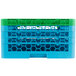 Carlisle RG25-4C413 OptiClean 25 Compartment Green Color-Coded Glass Rack with 4 Extenders Main Thumbnail 4
