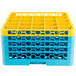 Carlisle RG25-4C411 OptiClean 25 Compartment Yellow Color-Coded Glass Rack with 4 Extenders Main Thumbnail 2