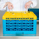 Carlisle RG25-4C411 OptiClean 25 Compartment Yellow Color-Coded Glass Rack with 4 Extenders Main Thumbnail 1