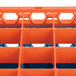 Carlisle RG49-2C412 OptiClean 49 Compartment Orange Color-Coded Glass Rack with 2 Extenders Main Thumbnail 8