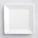 Acopa 5" Bright White Square Porcelain Plate - 8/Pack Main Thumbnail 3