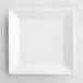 Acopa 7" Bright White Square Porcelain Plate - 6/Pack Main Thumbnail 3