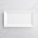Acopa 13" x 7 1/4" Bright White Rectangular Porcelain Platter - 3/Pack Main Thumbnail 1