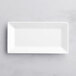 Acopa 8 1/2" x 4 1/2" Bright White Rectangular Porcelain Platter - 6/Pack Main Thumbnail 1