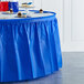 Blue Plastic Table Skirt 14' x 29" Main Thumbnail 1