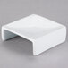 A Libbey Chef's Selection II white porcelain square plate with curved edges on a white background.