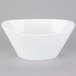 A Libbey Neptune bowl in white porcelain on a white background.