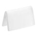 A white double-sided ceramic dry erase table tent sign.