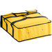 A yellow Choice insulated pizza delivery bag with black straps.