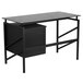 Flash Furniture NAN-WK-036-GG Black Glass Desk with 2 Drawer Pedestal - 46" x 23" x 30" Main Thumbnail 2