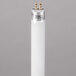 A white fluorescent tube with a silver cap.