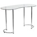 Flash Furniture NAN-YLCD1235-GG Tempered Glass Desk with Chrome Finish Metal Frame - 47" x 21" x 29" Main Thumbnail 1
