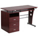 Flash Furniture NAN-WK-008-GG Mahogany Laminate Desk with 3 Drawer Pedestal and Keyboard Tray - 47" x 28" x 30" Main Thumbnail 1