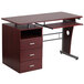 Flash Furniture NAN-WK-008-GG Mahogany Laminate Desk with 3 Drawer Pedestal and Keyboard Tray - 47" x 28" x 30" Main Thumbnail 2