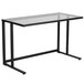Flash Furniture NAN-WK-055-GG Tempered Glass Desk with Black Pedestal Frame - 47" x 24" x 29" Main Thumbnail 2