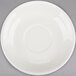 Choice 4 7/8" Ivory (American White) Rolled Edge Stoneware Saucer - 36/Case Main Thumbnail 3