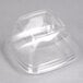 Sabert SureStrip® 16 oz. Clear PETE Square Tamper-Evident, Tamper-Resistant Bowl with Lid - 250/Case Main Thumbnail 3