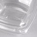 Sabert SureStrip® 16 oz. Clear PETE Square Tamper-Evident, Tamper-Resistant Bowl with Lid - 250/Case Main Thumbnail 4