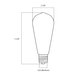A black and white line drawing of a Satco transparent amber LED light bulb.