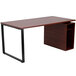 Flash Furniture NAN-JN-2108-GG Mahogany Laminate Computer Desk with Open Storage Pedestal - 63" x 32" x 29" Main Thumbnail 1