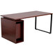 Flash Furniture NAN-JN-2108-GG Mahogany Laminate Computer Desk with Open Storage Pedestal - 63" x 32" x 29" Main Thumbnail 2